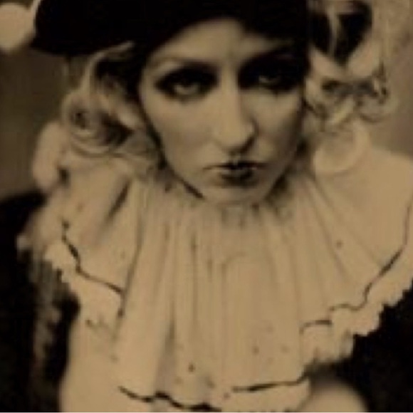 Accessories - Artist made OOAK Antiqued Ruffled Ruff Collar, Clown Pierrot, harlequin.